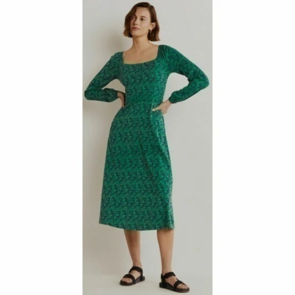 NWT Boden Square Neck Green Dress